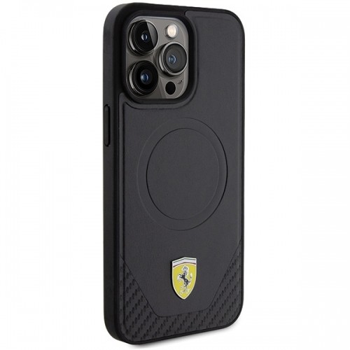 Ferrari FEHMP15XPTEK iPhone 15 Pro Max 6.7" czarny|black hardcase Carbon Metal Logo MagSafe image 4