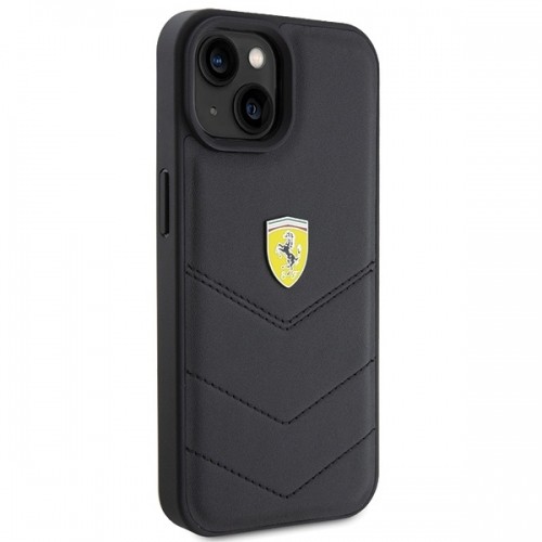 Ferrari FEHCP15SRDUK iPhone 15 6.1" czarny|black hardcase Quilted Metal Logo image 4