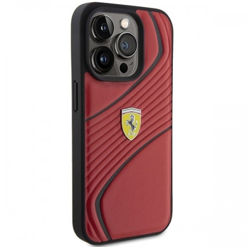 Ferrari FEHCP15LPTWR iPhone 15 Pro 6.1" czerwony|red hardcase Twist Metal Logo image 4