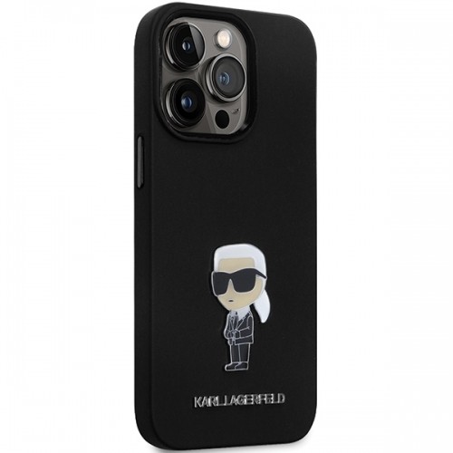 Karl Lagerfeld KLHCP14XSMHKNPK iPhone 14 Pro Max 6.7" czarny|black Silicone Ikonik Metal Pin image 4