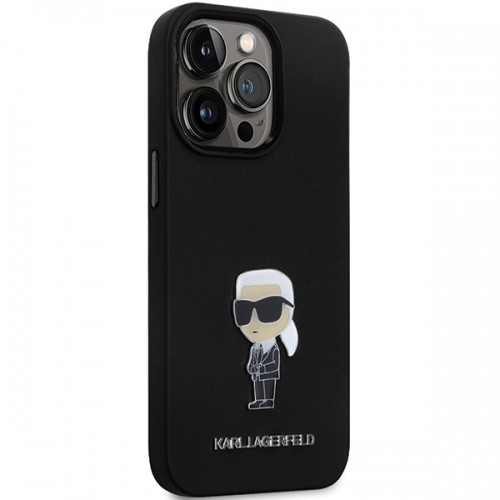 Karl Lagerfeld KLHCP14LSMHKNPK iPhone 14 Pro 6.1" czarny|black Silicone Ikonik Metal Pin image 4