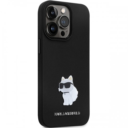 Karl Lagerfeld KLHCP14LSMHCNPK iPhone 14 Pro 6.1" czarny|black hardcase Silicone C Metal Pin image 4