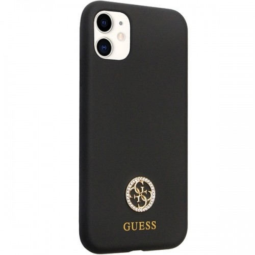 Guess GUHCN614DGPK iPhone 11 | Xr 6.1" czarny|black hardcase Silicone Logo Strass 4G image 4