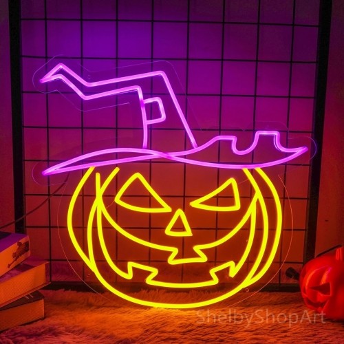 Neon PLEXI LED CURSED PUMPKIN orange purple NNE16 Neolia image 4