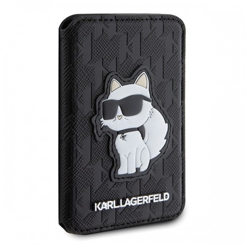 Karl Lagerfeld KLWMSPSAKHCK Wallet Card Slot Stand Saffiano Monogram Choupette MagSafe czarny|black image 4