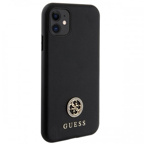 Guess GUHCN61PS4DGPK iPhone 11 | Xr 6.1" czarny|black hardcase Strass Metal Logo image 4