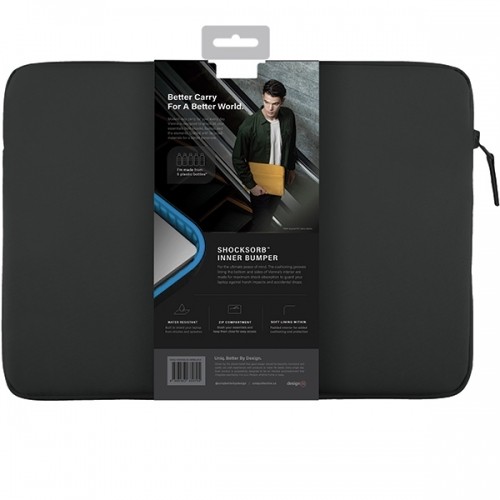 UNIQ etui Vienna laptop Sleeve 14" czarny|midnight black Waterproof RPET image 4