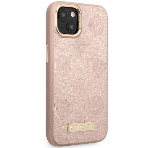 Guess GUHMP14SSAPSTP iPhone 14 6,1" różowy|pink hardcase Peony Logo Plate MagSafe image 4