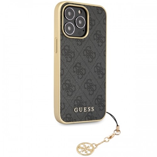 Guess GUHCP14XGF4GGR iPhone 14 Pro Max 6.7" szary|grey hardcase 4G Charms Collection image 4