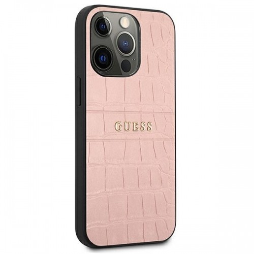 Guess GUHCP13LPCRBPI iPhone 13 Pro | 13 6,1" różowy|pink Croco Strap Collection image 4