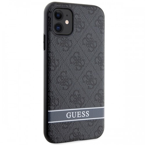 Guess GUHCN61P4SNK iPhone 11 | Xr szary|grey hardcase 4G Stripe image 4