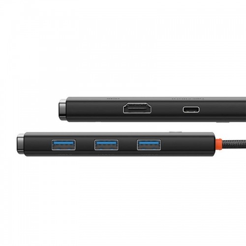 HUB Baseus Lite sērijas 5 pieslēgvietu koncentrators | USB-C uz HDMI | USB3.0x3 | PD (melns) image 4