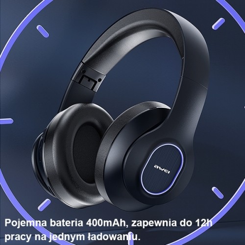 Awei Słuchawki Bluetooth A100BL Nauszne Black image 4