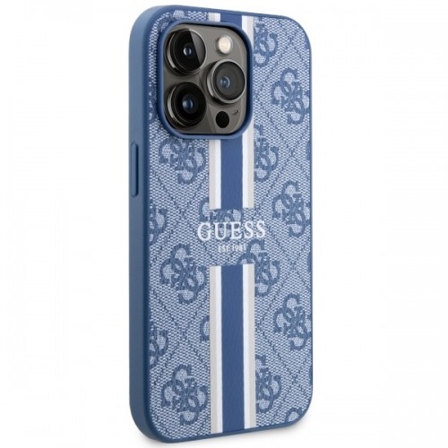 Guess GUHMP14XP4RPSB iPhone 14 Pro Max 6.7" niebieski|blue hardcase 4G Printed Stripes MagSafe image 4