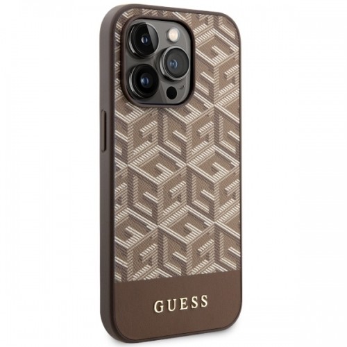 Guess GUHMP14XHGCFSEW iPhone 14 Pro Max 6.7" brązowy|brown hard case GCube Stripes MagSafe image 4