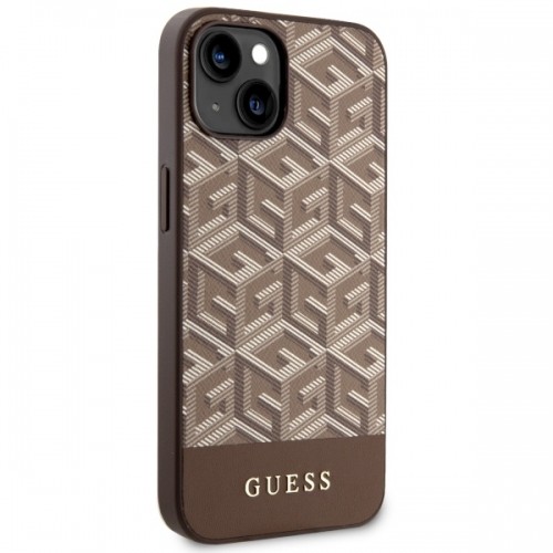 Guess GUHMP14MHGCFSEW iPhone 14 Plus 6,7" brązowy|brown hard case GCube Stripes MagSafe image 4