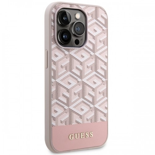 Guess GUHMP14LHGCFSEP iPhone 14 Pro 6,1" różowy|pink hard case GCube Stripes MagSafe image 4
