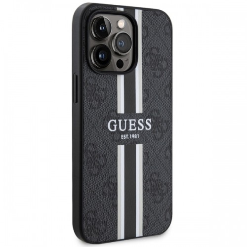 Guess GUHMP13XP4RPSK iPhone 13 Pro Max 6,7" czarny|black hardcase 4G Printed Stripes MagSafe image 4