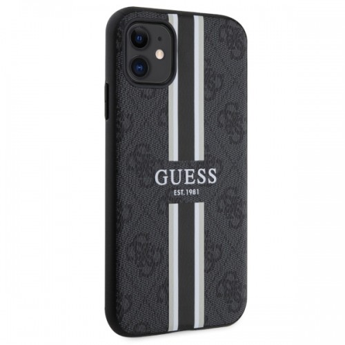 Guess GUHMN61P4RPSK iPhone 11 | Xr czarny|black hardcase 4G Printed Stripes MagSafe image 4