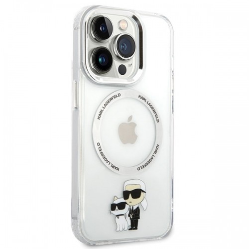 Karl Lagerfeld MagSafe Compatible Case IML Karl and Choupette NFT for iPhone 13 Pro Transparent image 4