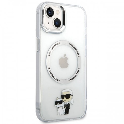 Karl Lagerfeld MagSafe Compatible Case IML Karl and Choupette NFT for iPhone 13 Transparent image 4