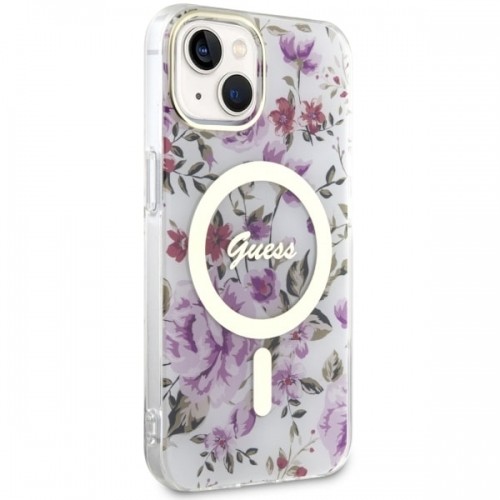 Guess GUHMP14SHCFWST iPhone 14 6.1" transparent hardcase Flower MagSafe image 4