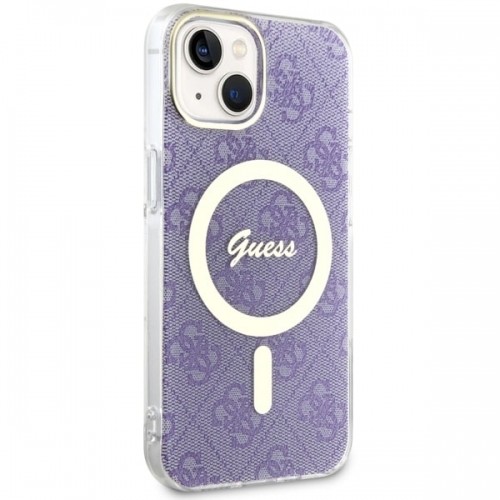 Guess GUHMP14SH4STU iPhone 14 6.1" purpurowy|purple hardcase 4G MagSafe image 4