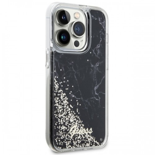 Guess GUHCP14LLCSGSGK iPhone 14 Pro 6.1" czarny|black hardcase Liquid Glitter Marble image 4