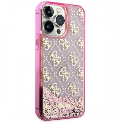 Guess GUHCP14LLC4PSGP iPhone 14 Pro 6.1" różowy|pink hardcase Liquid Glitter 4G Transculent image 4