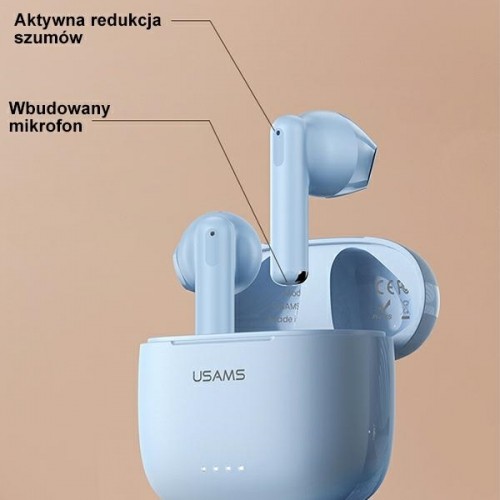 USAMS Słuchawki Bluetooth 5.3 TWS US14 Series Dual mic bezprzewodowe niebieskie|blue BHUUS03 image 4