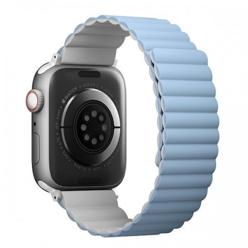 UNIQ pasek Revix Apple Watch Series 4|5|6|7|8|SE|SE2|Ultra 42|44|45|49mm. Reversible Magnetic biały-niebieski|white-blue image 4