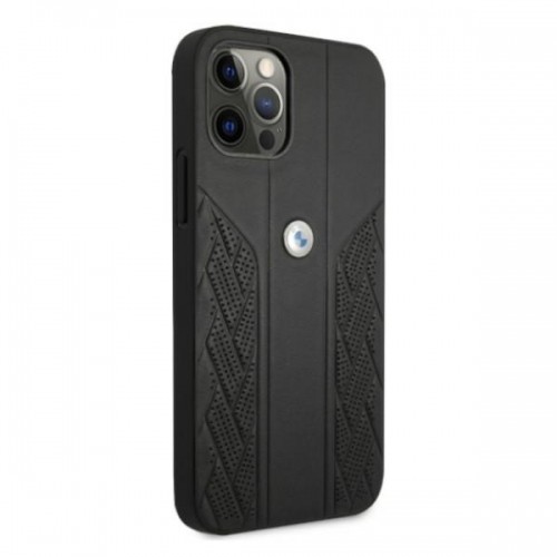Etui BMW BMHCP12MRSPPK iPhone 12|12 Pro 6,1" czarny|black hardcase Leather Curve Perforate image 4