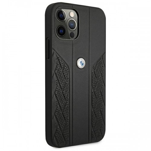 Etui BMW BMHCP12LRSPPK iPhone 12 Pro Max 6,7" czarny|black hardcase Leather Curve Perforate image 4