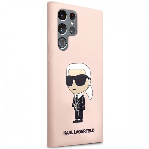Karl Lagerfeld KLHCS23LSNIKBCP Sam S23 Ultra S918 hardcase różowy|pink Silicone Ikonik image 4