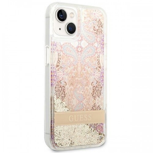 Guess GUHCP14MLFLSD iPhone 14 Plus 6,7" złoty|gold hardcase Paisley Liquid Glitter image 4