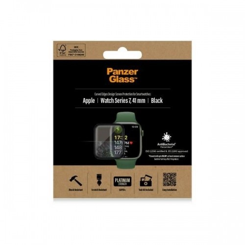 PanzerGlass Curved Apple Watch 7 41mm Antibacterial czarny|black image 4