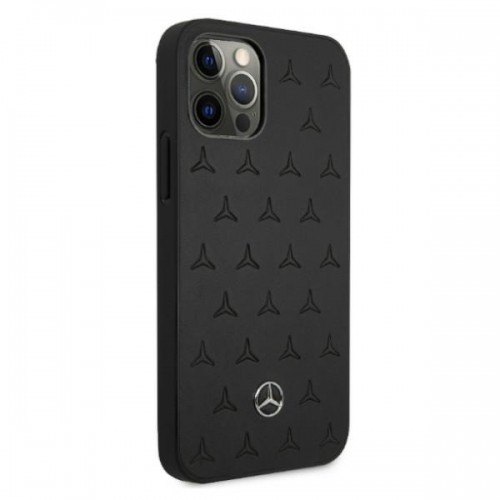 Mercedes MEHCP12LPSQBK iPhone 12 Pro Max 6,7" czarny|black hardcase Leather Stars Pattern image 4