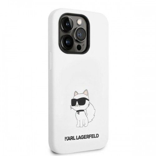 Karl Lagerfeld KLHMP14LSNCHBCH iPhone 14 Pro 6,1" hardcase biały|white Silicone Choupette MagSafe image 4