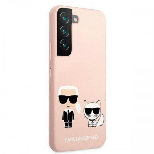 Karl Lagerfeld KLHCS22MSSKCI S22+ S906 hardcase jasno różowy|light pink Silicone Ikonik Karl & Choupette image 4