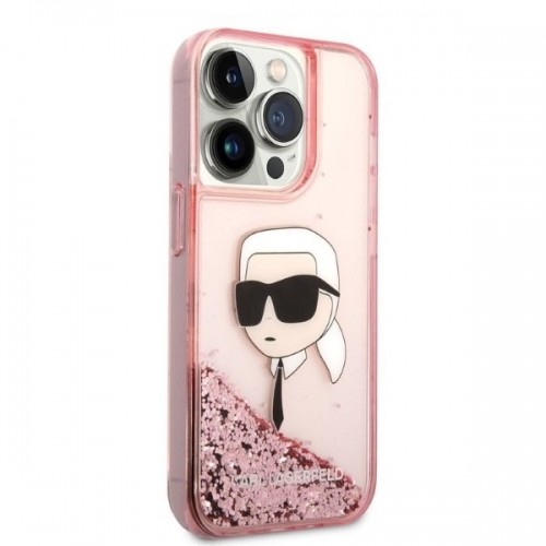 Karl Lagerfeld KLHCP14XLNKHCP iPhone 14 Pro Max 6,7" różowy|pink hardcase Glitter Karl Head image 4