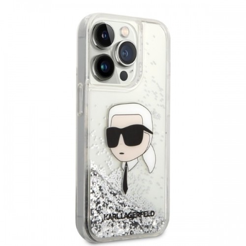 Karl Lagerfeld KLHCP14XLNKHCH iPhone 14 Pro Max 6,7" srebrny|silver hardcase Glitter Karl Head image 4