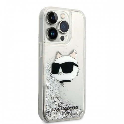 Karl Lagerfeld KLHCP14XLNCHCS iPhone 14 Pro Max 6,7" srebrny|silver hardcase Glitter Choupette Head image 4