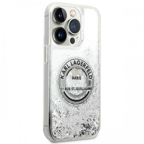 Karl Lagerfeld KLHCP14XLCRSGRS iPhone 14 Pro Max 6,7" srebrny|silver hardcase Liquid Glitter RSG image 4