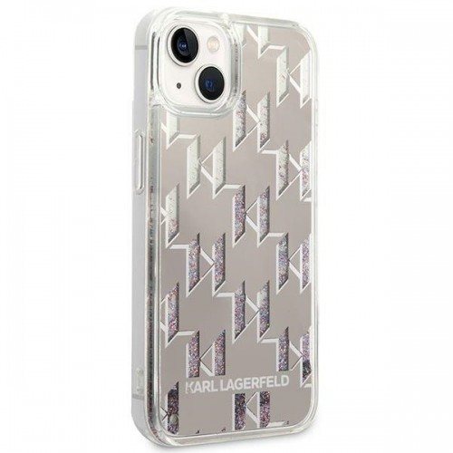 Karl Lagerfeld KLHCP14SLMNMS iPhone 14 6,1" hardcase srebrny|silver Liquid Glitter Monogram image 4