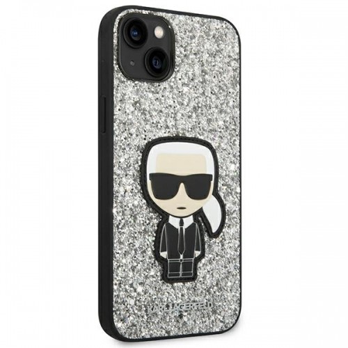 Karl Lagerfeld KLHCP14SGFKPG iPhone 14 6,1" hardcase srebrny|silver Glitter Flakes Ikonik image 4