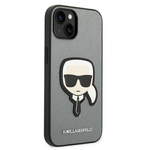 Karl Lagerfeld KLHCP14MSAPKHG iPhone 14 Plus 6,7" srebrny|silver hardcase Saffiano Karl`s Head Patch image 4