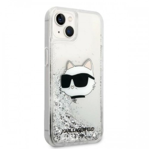Karl Lagerfeld KLHCP14MLNCHCS iPhone 14 Plus 6,7" srebrny|silver hardcase Glitter Choupette Head image 4