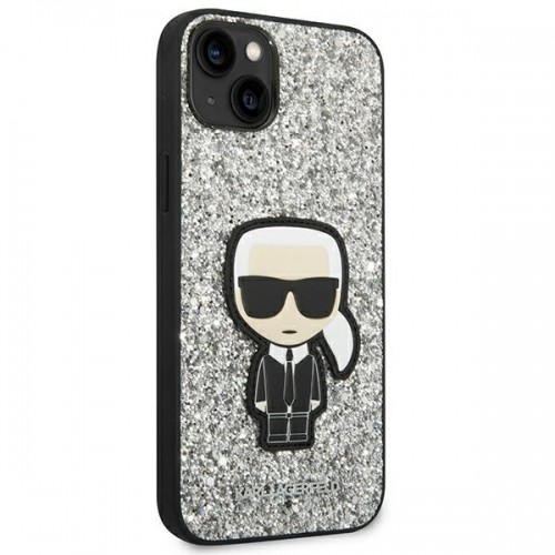Karl Lagerfeld KLHCP14MGFKPG iPhone 14 Plus 6,7" hardcase srebrny|silver Glitter Flakes Ikonik image 4