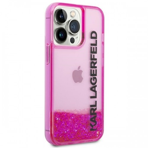 Karl Lagerfeld KLHCP14LLCKVF iPhone 14 Pro 6,1" różowy|pink hardcase Liquid Glitter Elong image 4