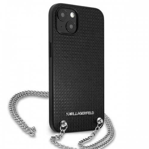 Karl Lagerfeld KLHCP13SPMK iPhone 13 mini 5,4" hardcase czarny|black Leather Textured and Chain image 4